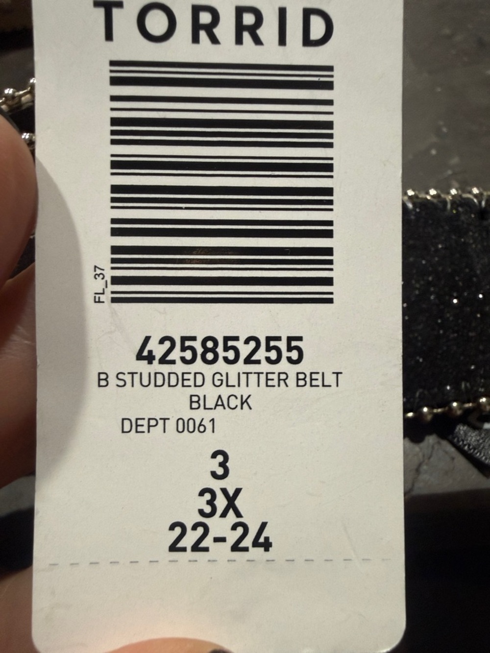 Torrid Black & Silver Studded Glitter Belt Women’s Plus Size 3, 3X Size (22-24) - Picture 10 of 10